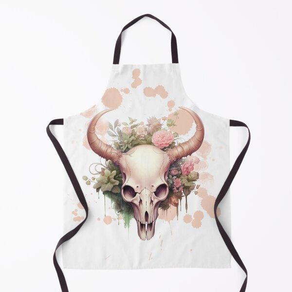 Item preview, Bull Cow Skull with Flowers designed and sold by AmeliArtwork.
