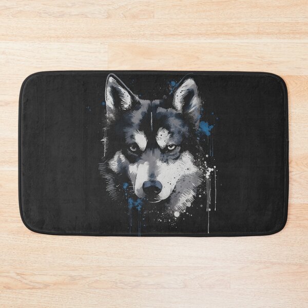 Item preview, A Street Art Siberian Husky Dog In Cool Distressed Style On Black designed and sold by GVRDesign.