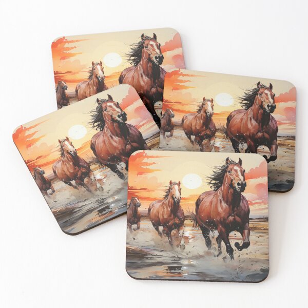 Item preview, Horses Running in the Sunset Watercolor designed and sold by FinleyDel.