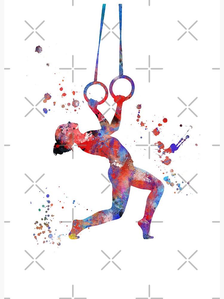 Carte de vœux for Sale avec l'œuvre « Fille de gymnastique, gymnastique  aquarelle » de l'artiste Rosaliartbook