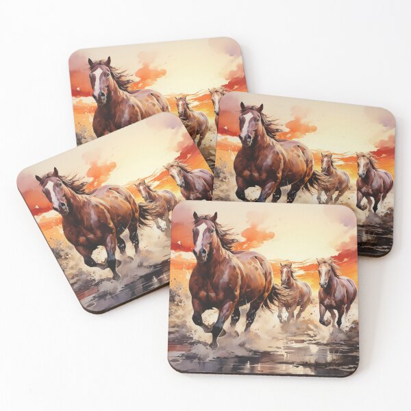 Item preview, Horses Running in the Sunset Watercolor II designed and sold by FinleyDel.