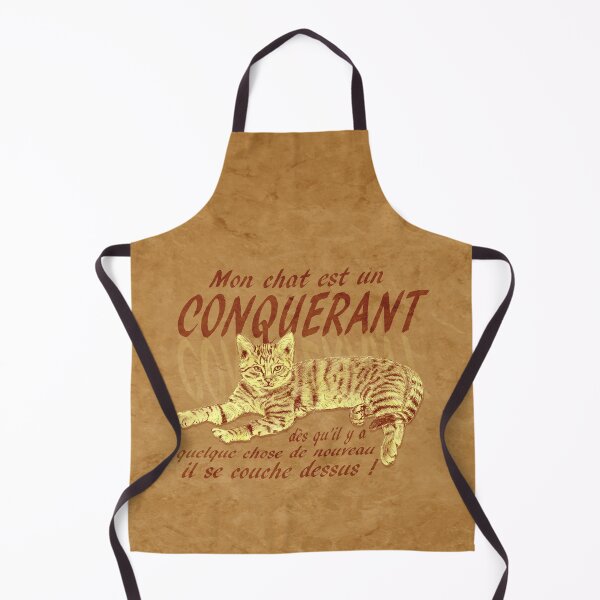 Item preview, Conquering cat - maroon marbled version, text in French. designed and sold by SylvieG18.