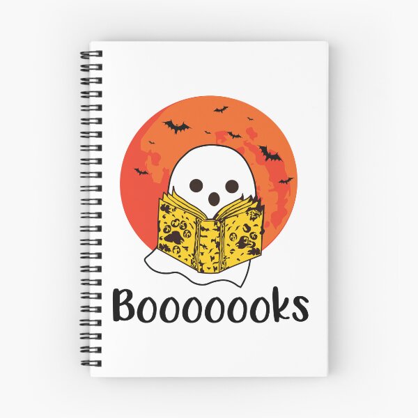 Aperçu de l'œuvre Booooooks ghost reading books teacher halloween créée et vendue par ThreadGen.