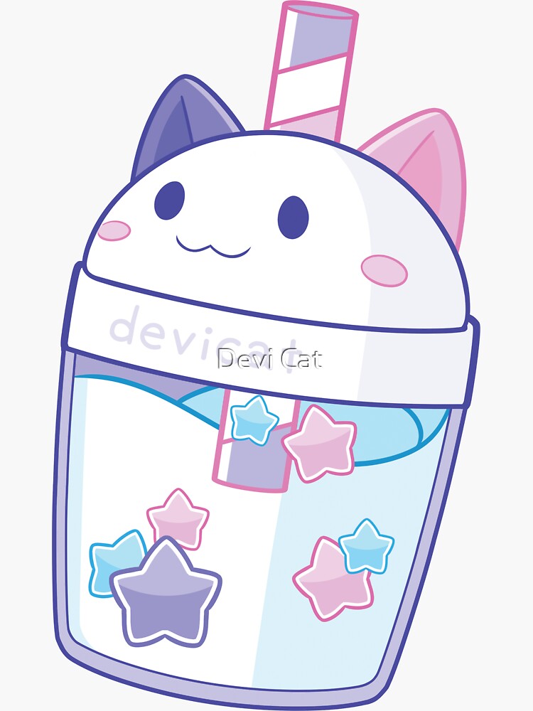 Thumbnail 3 of 3, Sticker, CandiCat Boba Tea • 2023 designed and sold by devicatoutlet.