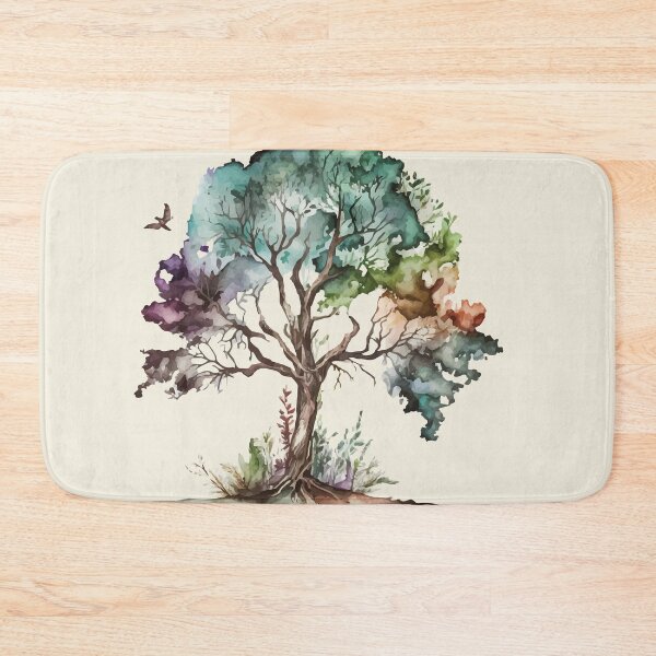 Item preview, A  Beautiful Tree of Life Design in Cool Tones - Watercolor Leaves and Trees designed and sold by GVRDesign.