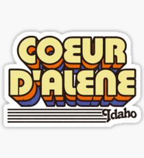 Pegatina Coeur d'Alene, Idaho | Rayas retro