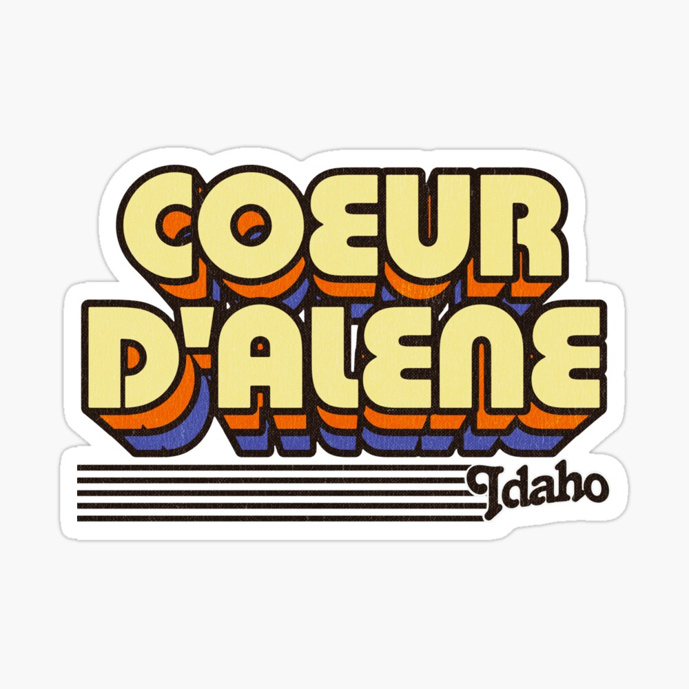 Coeur d'Alene, Idaho | Retro Stripes Sticker