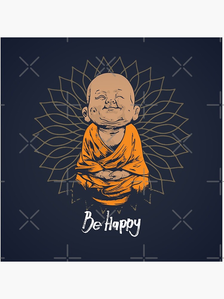 Be Happy Little Buddha shirt - cute buddha good vibes and positivity funny t shirt by ChillingNation