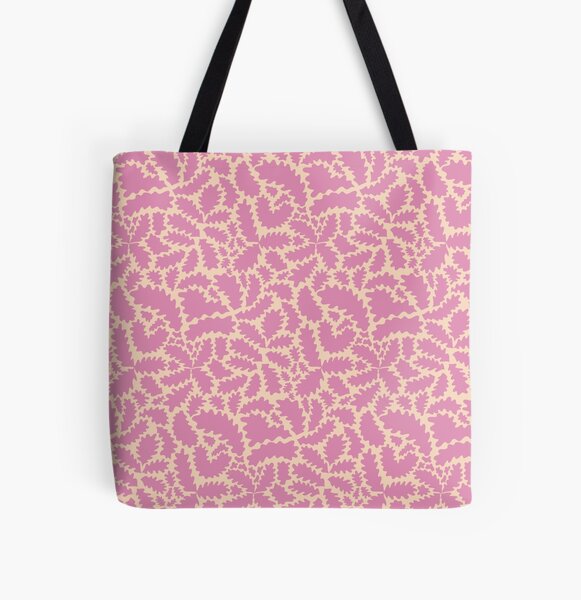 Abstract Leaves Pink Rosy All Over Print Tote Bag