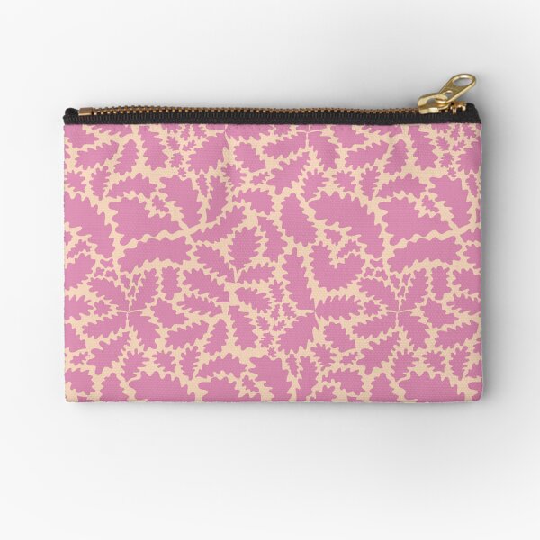 Abstract Leaves Pink Rosy Zipper Pouch