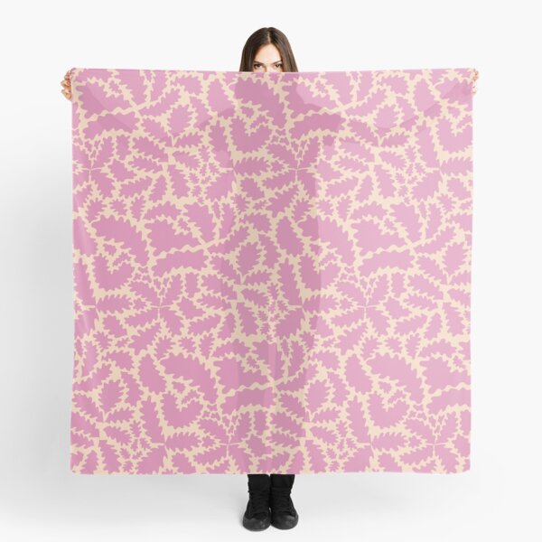 Abstract Leaves Pink Rosy Scarf