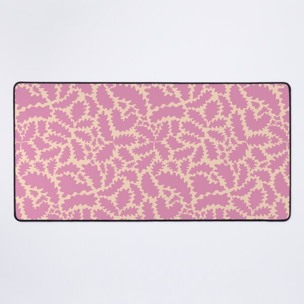Abstract Leaves Pink Rosy Desk Mat