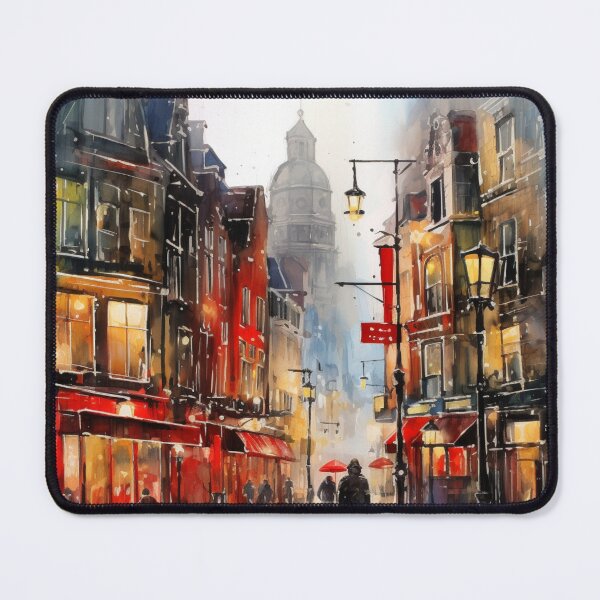 Item preview, A Watercolor Design of the Red Light District - Amsterdam - Netherlands designed and sold by Sketch-Shack.