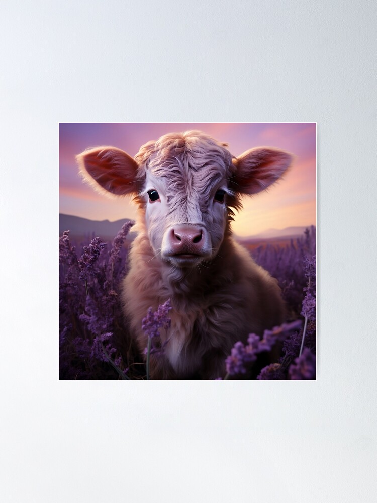 cute purple cow painting 