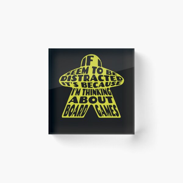 Item preview, If i seem to be distracted, It’s because I'm thinking about board games - Yellow Board Game Meeple designed and sold by Zanda-Nerd-Shop.