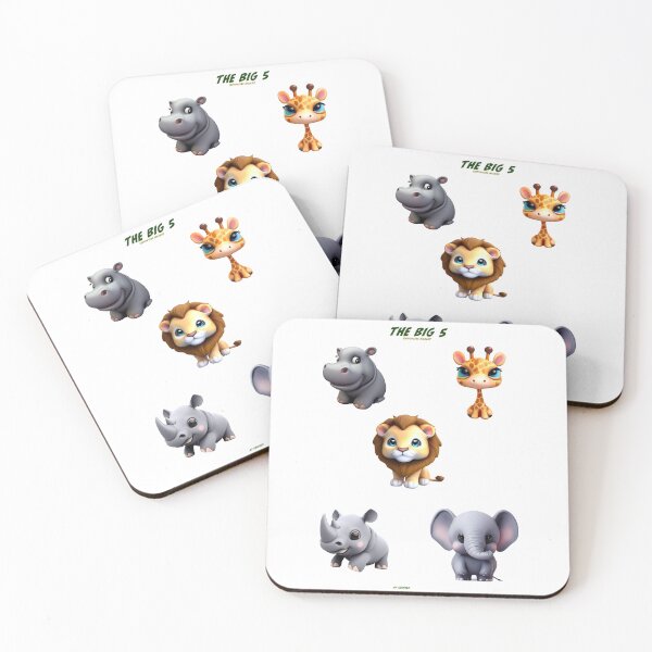 Item preview, Safari Adventures, Africa's Big 5 Cute Cartoon Animals Stickers designed and sold by The Digital Compass.