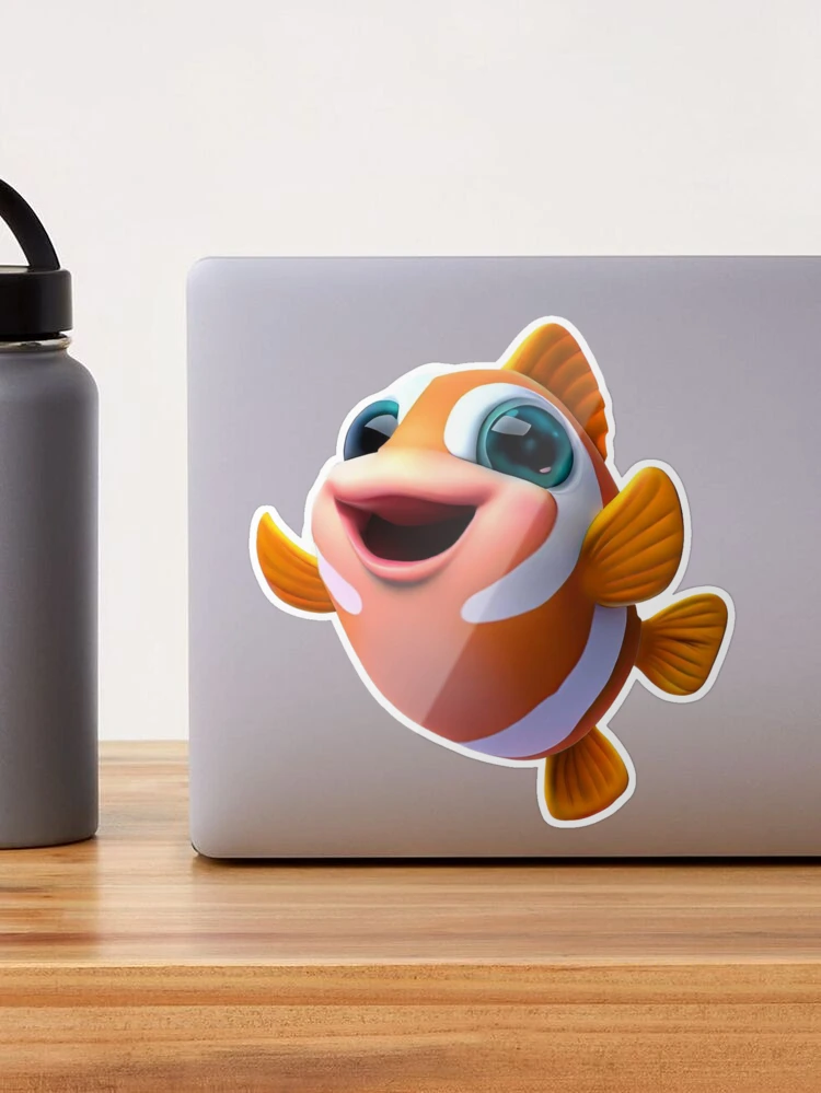 Cartoon Clown Fish Stickers Water Bottle Laptop Colorful Hat