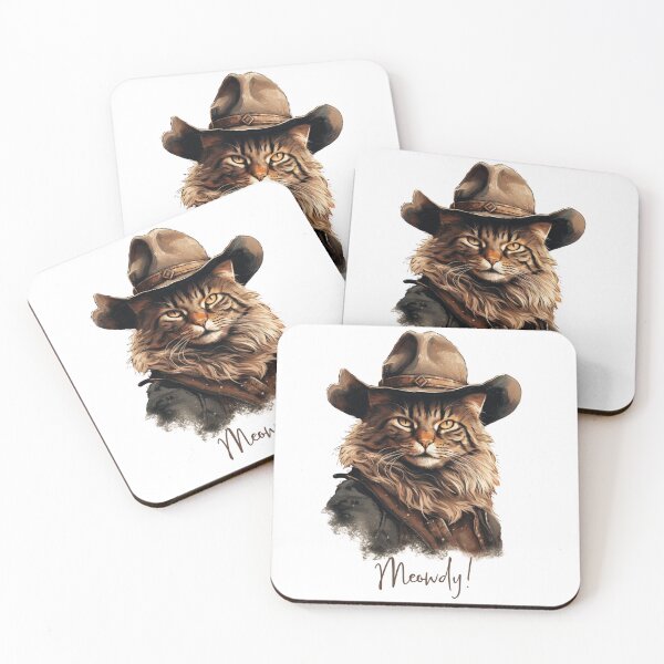 Item preview, Meowdy Cat Wearing a Cowboy Hat Meme Meowdy! designed and sold by ArtFromBeyond.
