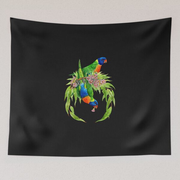 Item preview, Rainbow Lorikeets Native Wreath designed and sold by LisaLeber66.