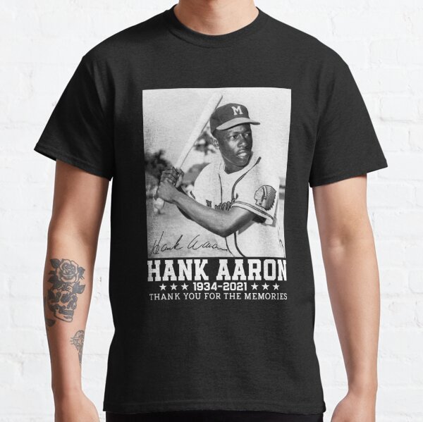 Hank Aaron Name & Number T-Shirt - Navy - Tshirtsedge