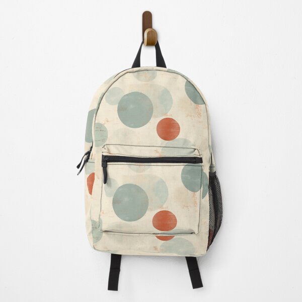 Item preview, Aged Retro Elegance: Faded Polka Dots in Periwinkle Blue, Brick Red, and Mint Green with Vintage Distressed Geometry designed and sold by Panadis.