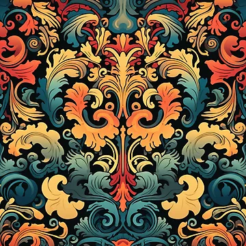 Artwork thumbnail, Colorful Reverse Antique Pattern by Myra365Art