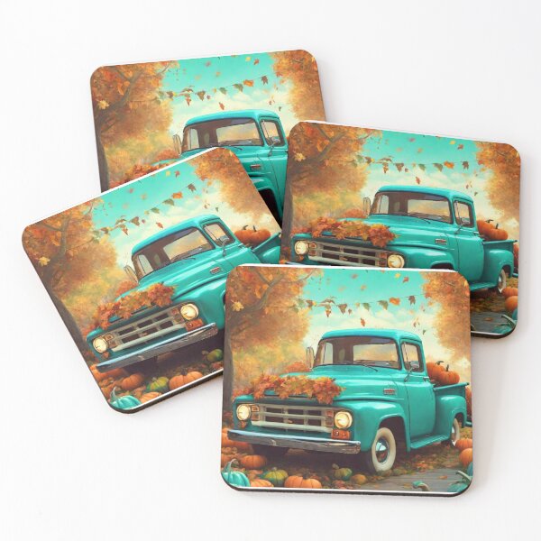 Item preview, Cute Aqua Blue Vintage Little Pickup Truck Happy Fall Y'All designed and sold by gillys.