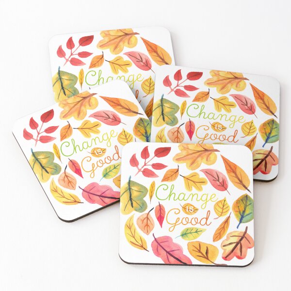 Item preview, Change is Good Watercolor Autumn Leaves designed and sold by vonplatypus.