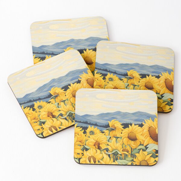 Item preview, Georgia O Keefe style field of yellow sunflowers designed and sold by Kristylynn757.