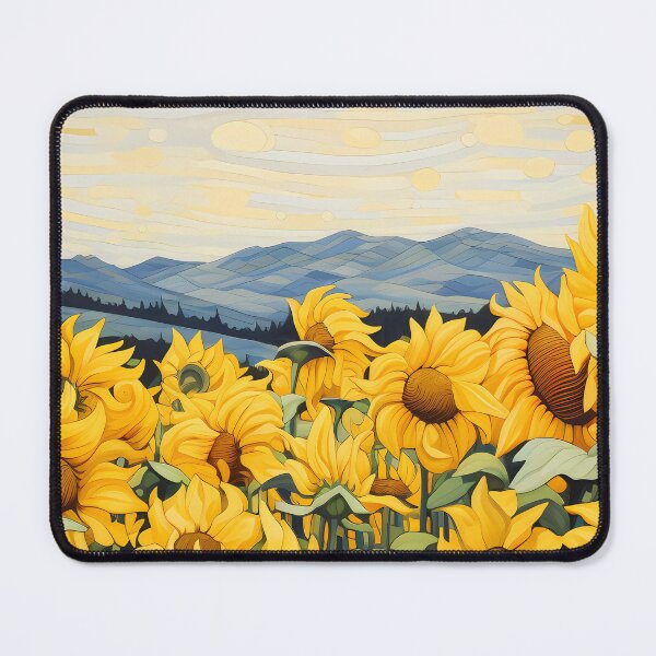 Item preview, Georgia O Keefe style field of yellow sunflowers designed and sold by Kristylynn757.
