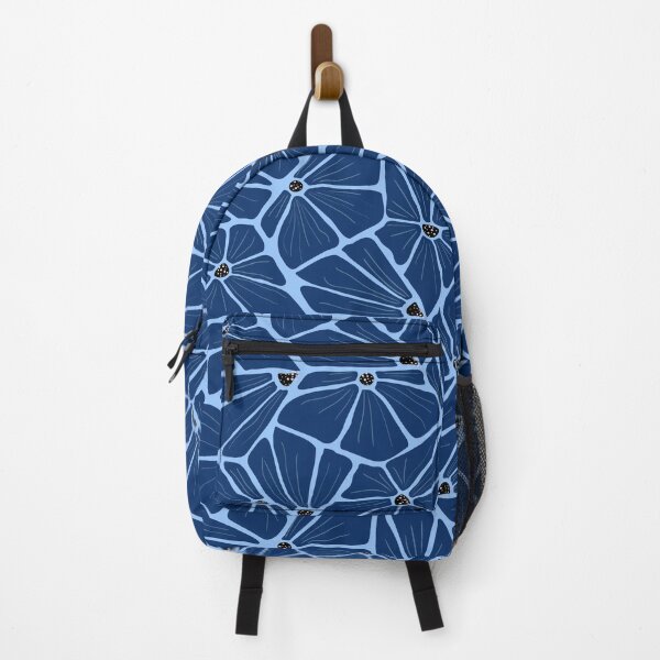 Abstract Modern Floral Pattern - Navi Blue Mosaic Backpack