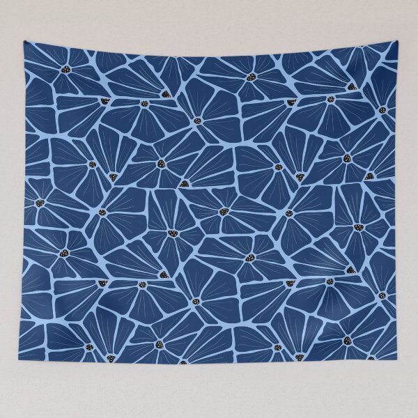 Item preview, Abstract Modern Floral Pattern - Navi Blue Mosaic designed and sold by anisgott.