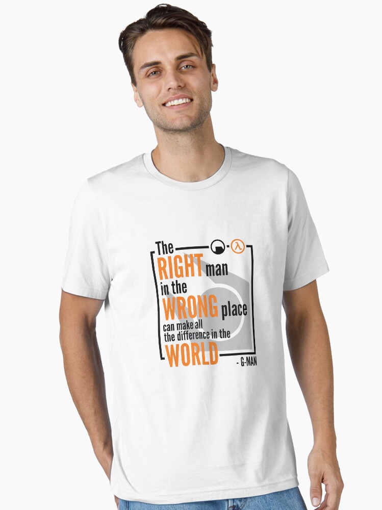 Aperçu 1 sur 7. T-shirt essentiel avec l'œuvre Citation de Half Life G-Man créée et vendue par the-flash.
