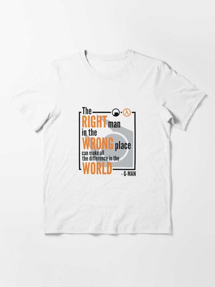 Aperçu 3 sur 7. T-shirt essentiel avec l'œuvre Citation de Half Life G-Man créée et vendue par the-flash.