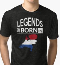 Legends born Netherlands Dutch Pride Birthday Tri-blend T-Shirt