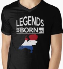 Legends born Netherlands Dutch Pride Birthday Men's V-Neck T-Shirt