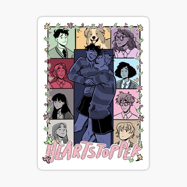 Vista previa del artículo con la obra «Recorrido por las eras de Heartstopper», diseñado y vendido por DarrellDraws.