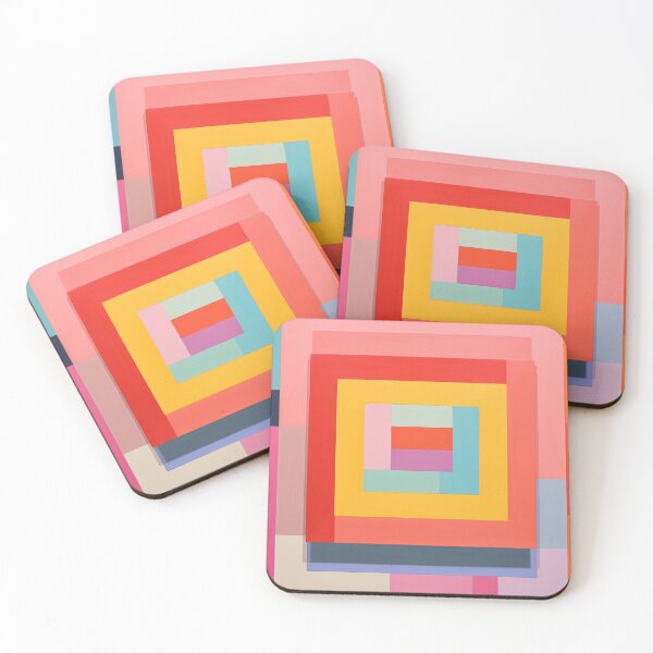 Item preview, Overlapping Squares Color Block Maximalist Hot Pink design designed and sold by Lovegrass Prints.