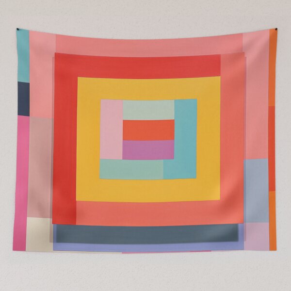 Item preview, Overlapping Squares Color Block Maximalist Hot Pink design designed and sold by Lovegrass Prints.