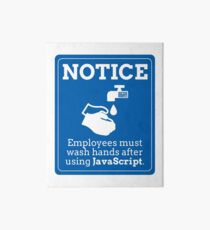Funny Employees Wash Hands JavaScript Programming Art Board