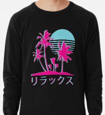 Vaporwave Aesthetic // Neonpalmen Leichter Pullover