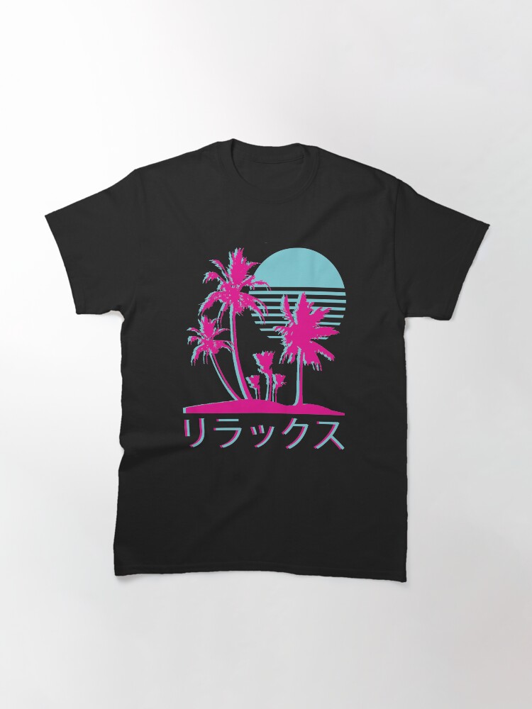 Thumbnail 3 of 7, Classic T-Shirt, Vaporwave Aesthetic // Neon Palms designed and sold by altees.