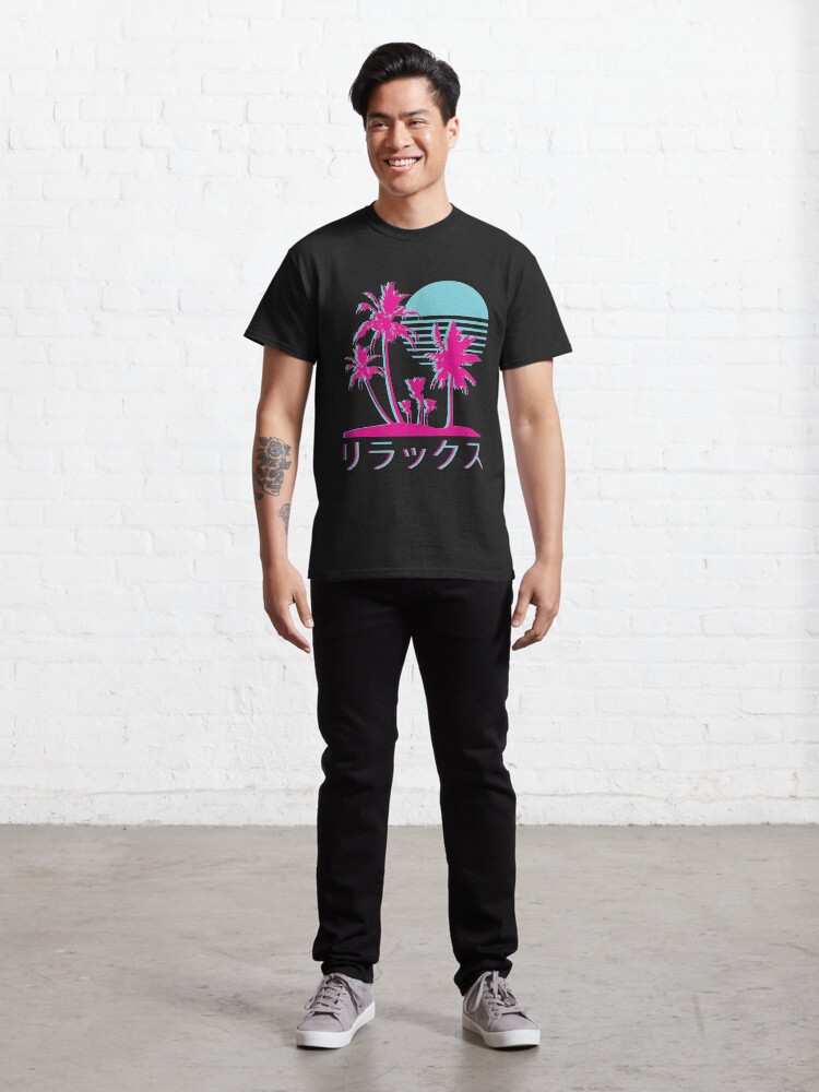 Alternate view of Vaporwave Aesthetic // Neon Palms Classic T-Shirt