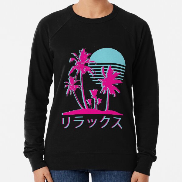 Vaporwave Aesthetic // Neon Palms Lightweight Sweatshirt