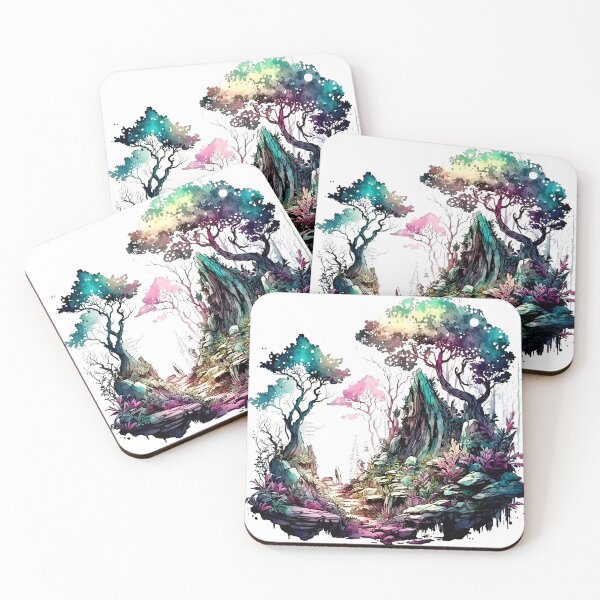Item preview, Fantasy watercolor forest designed and sold by Estalon.