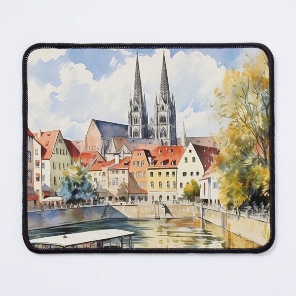Item preview, A Watercolor Design of Regensburg - Germany designed and sold by Sketch-Shack.