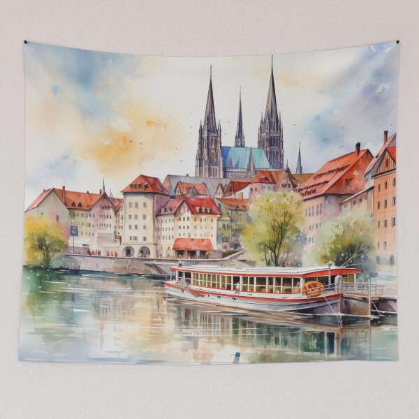 Item preview, A Watercolor Design of Regensburg - Germany designed and sold by Sketch-Shack.