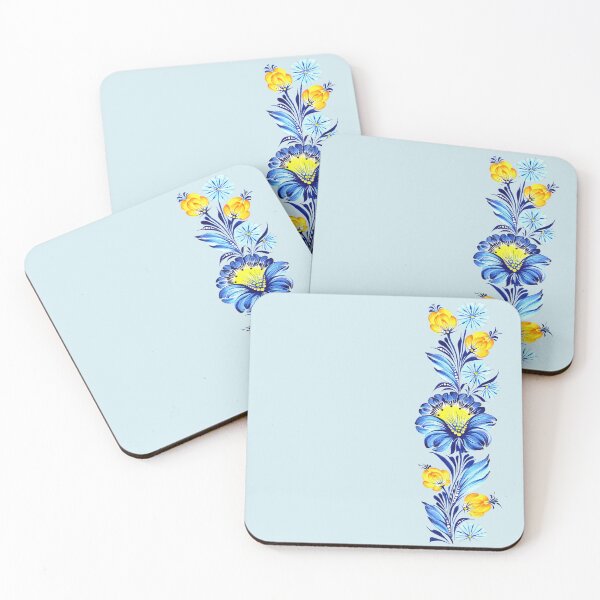 Item preview, Blue and yellow flowers Love Ukraine Petrykivka art Ukrainian independence designed and sold by Sunflower-7.