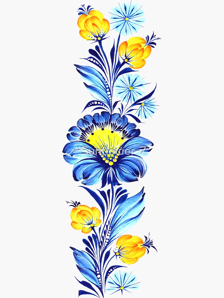 Blue and Yellow Flowers Vinyl