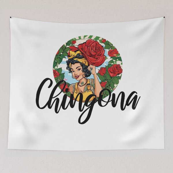 Item preview, Chingona Red Rose Floral Latina Strong Woman Mexican Saying designed and sold by gillys.